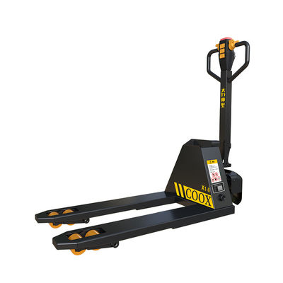 Elektrische vorktruck met 3 pallet-trans-jacktrucks en nylon-PU-wielen