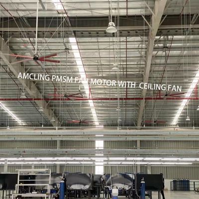 AL Blade Material Gearless Direct Drive Industrial Ceiling Fan voor aangepaste ondersteuning