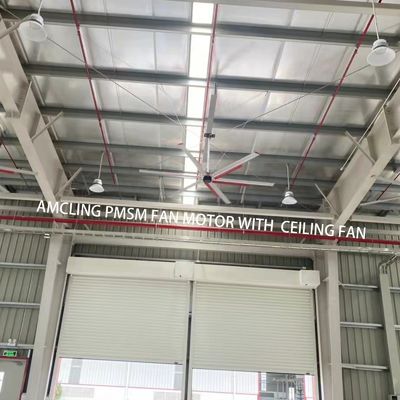 AL Blade Material Gearless Direct Drive Industrial Ceiling Fan voor aangepaste ondersteuning