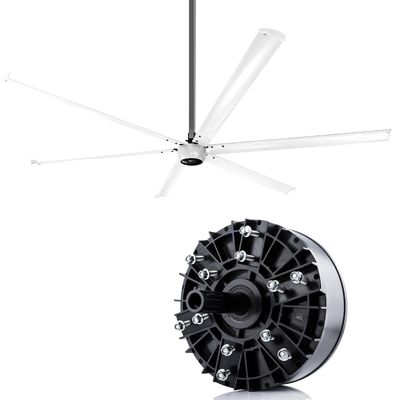 Permanente magneet synchrone plafondventilator HVLS Grote ventilatoren voor Duitsland
