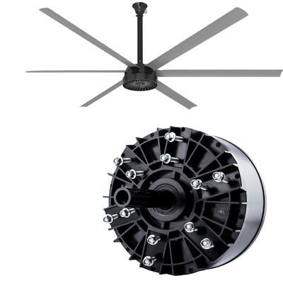 HVLS DC Motor Grote Zwarte 220v 380v 1500w Grote koelplafond industriële ventilator door AMCLING